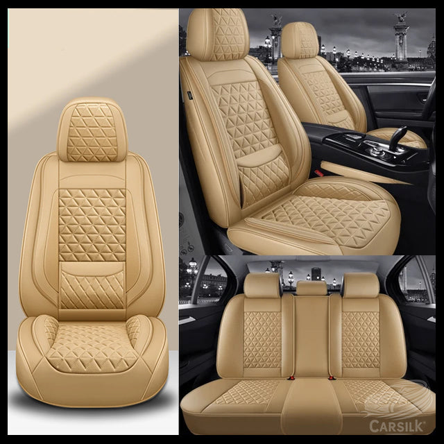 Beige Leather Seat Cover for Cars Carsilks