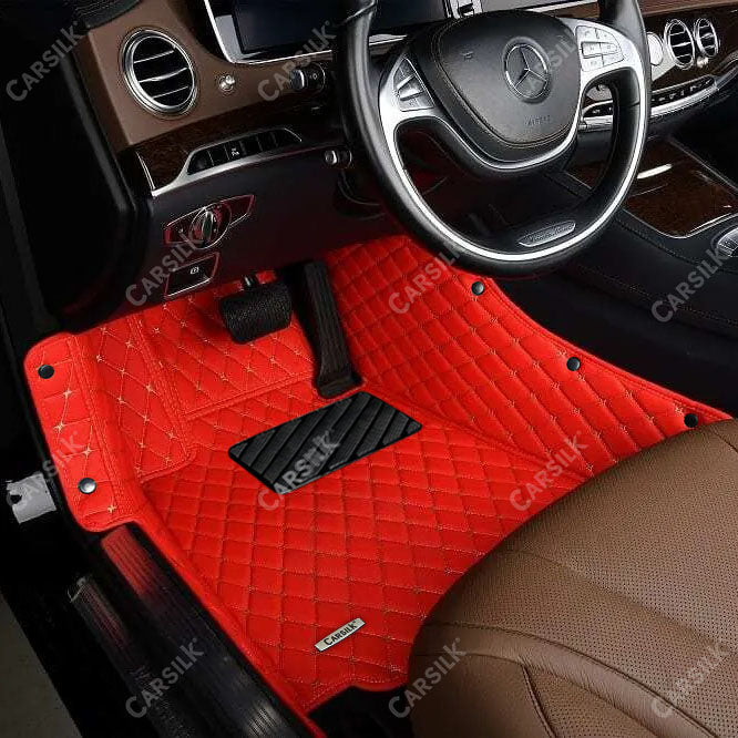 FERRARI RED DIAMOND PATTERN CAR MATS SET - Carsilks