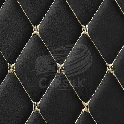 BLACK BEIGE STITCHING 3D DIAMOND LUXURY TRUNK CAR MATS SET - Carsilks