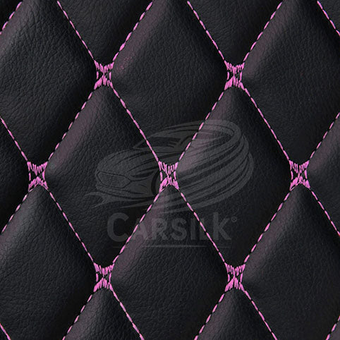 BLACK & PURPLE STITCHING DIAMOND CAR MATS SET - Carsilks