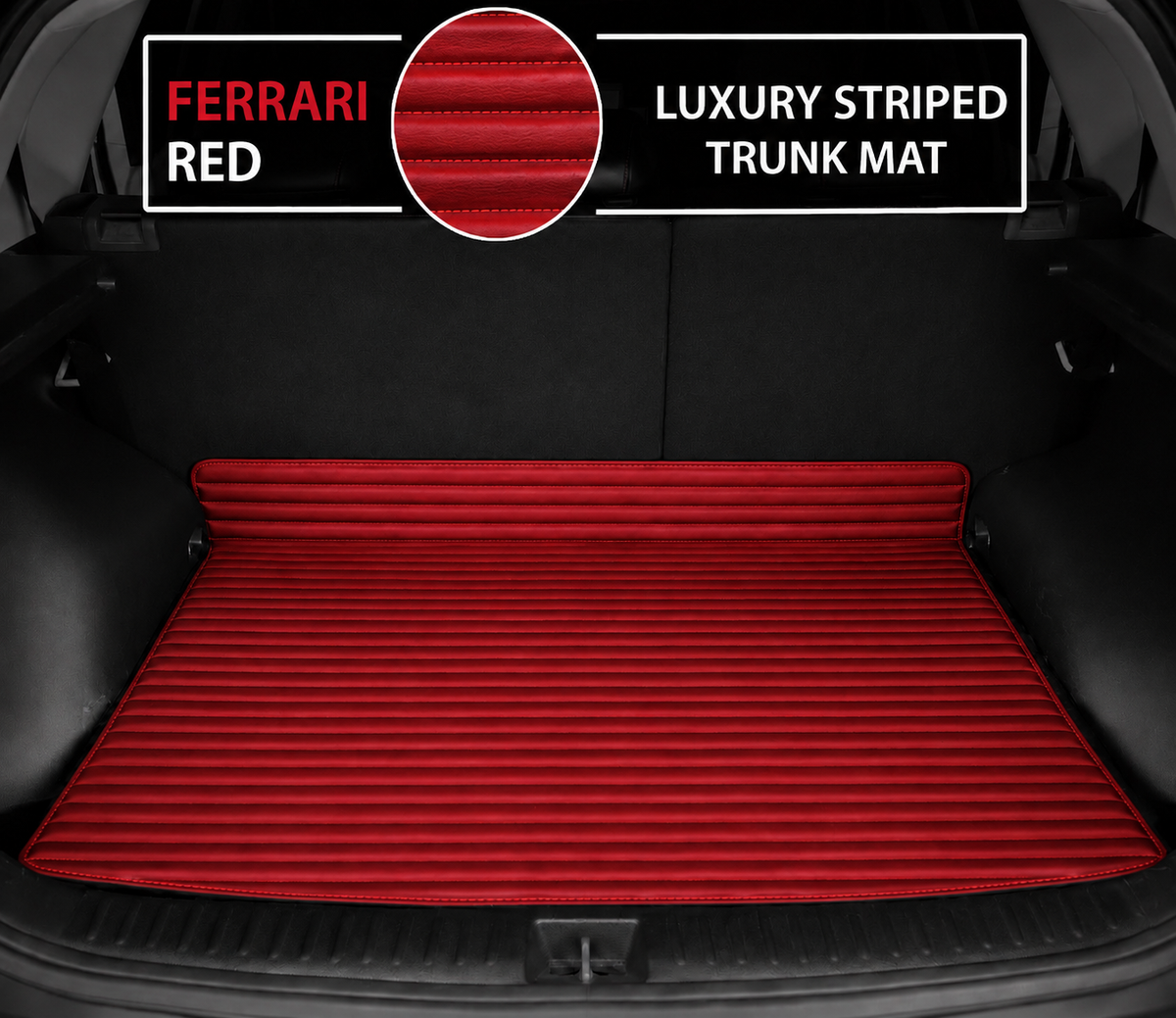 FERRARI RED STRIPE LUXURY BASE TRUNK CAR MATS