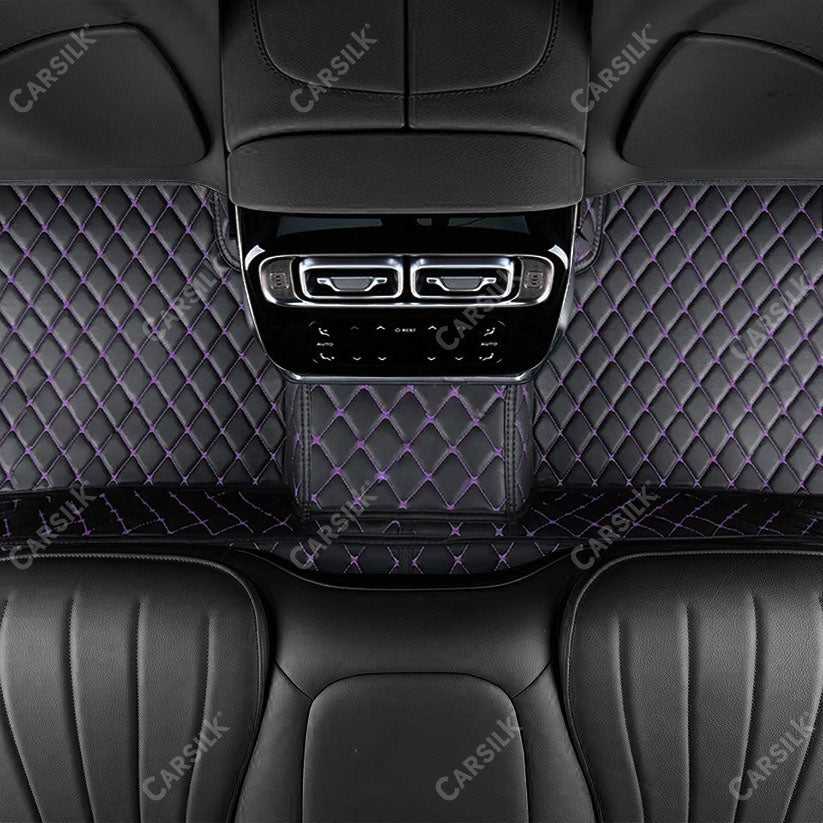 BLACK & PURPLE STITCHING DIAMOND CAR MATS SET - Carsilks