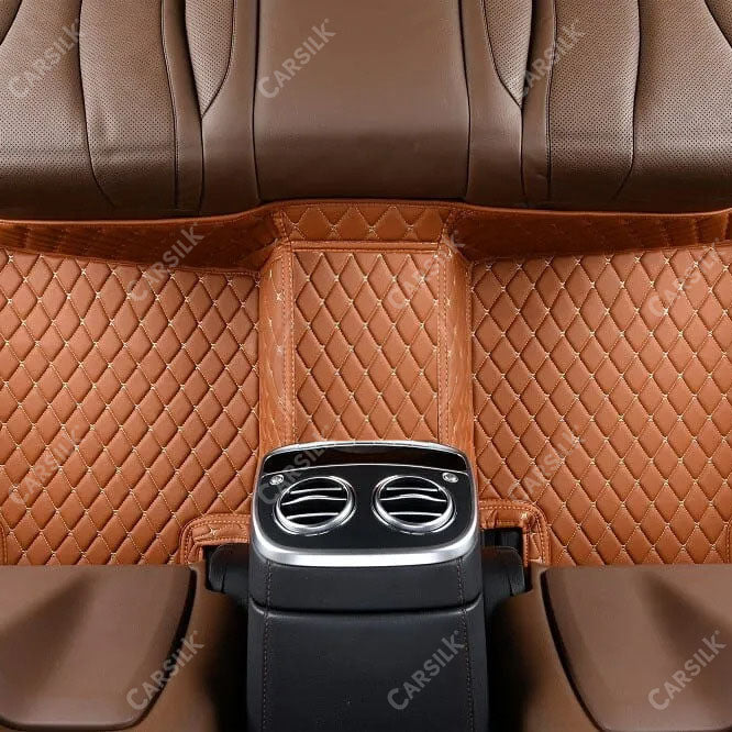 CARAMEL BROWN DIAMOND PATTERN CAR MATS SET - Carsilks