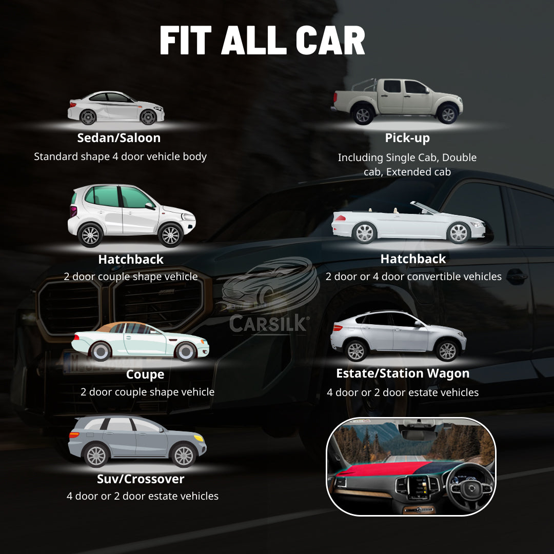 Black Custom Fit Car Dash Covers - Carsilks