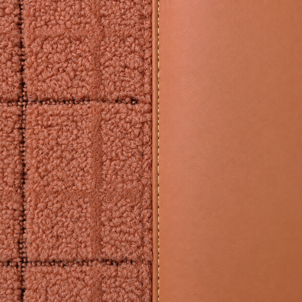 BROWN AND RED HALF COIL DOUBLE LAYER NAPPA LEATHER CAR MATS SET