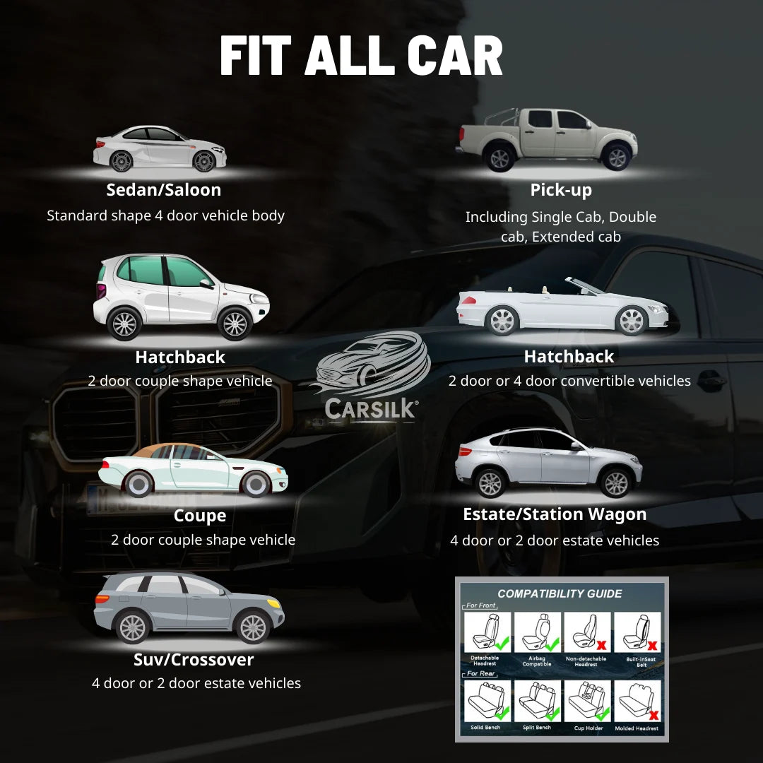 2024 Full Set Universal Breathable Waterproof Vehicle Leather Cover for Cars, SUV - Carsilks