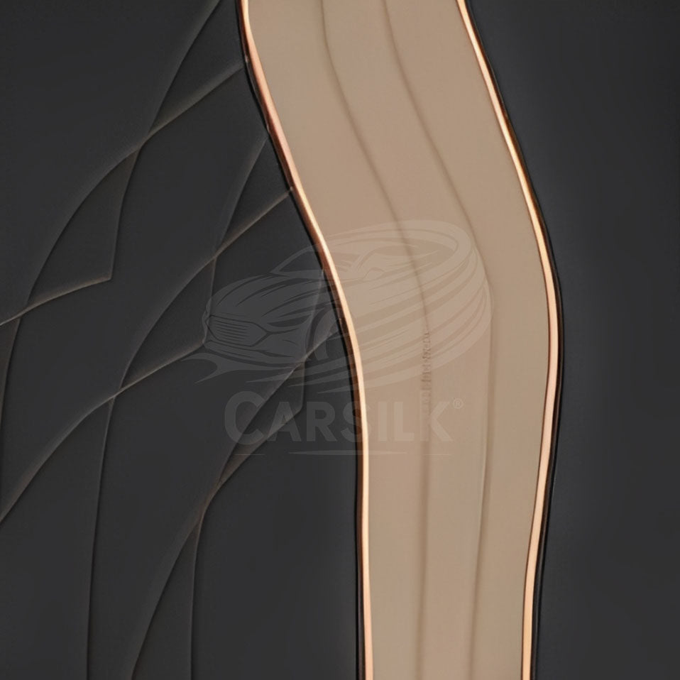 BLACK AND BEIGE PATTERN PREMIUM CAR MATS SET - Carsilks