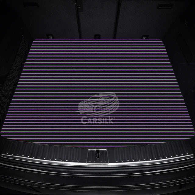 BLACK PURPLE STITCHING STRIPE LUXURY TRUNK CAR MATS - Carsilks
