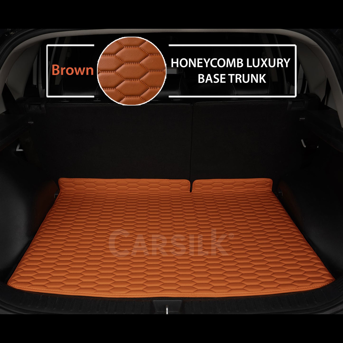 BROWN HONEYCOMB LUXURY TRUNK CAR MATS SET - Carsilks