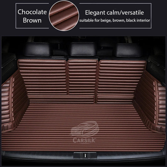 CHOCOLATE BROWN 3D SERIES STRIPE LUXURY TRUNK CAR MATS SET - Carsilks