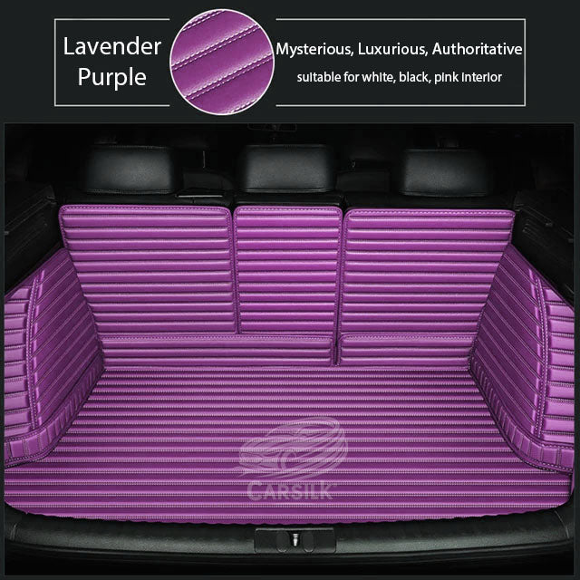 LAVENDER PURPLE 3D STRIPE LUXURY TRUNK CAR MATS SET - Carsilks