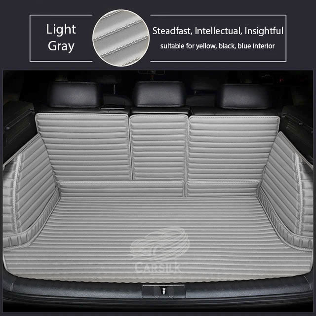 LIGHT GRAY 3D STRIPE LUXURY TRUNK CAR MATS SET - Carsilks