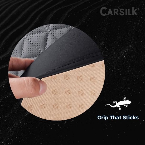 Black & Grey Breathable Waterproof Diamond Pattern Leather Seat Cover for Cars - Carsilks 