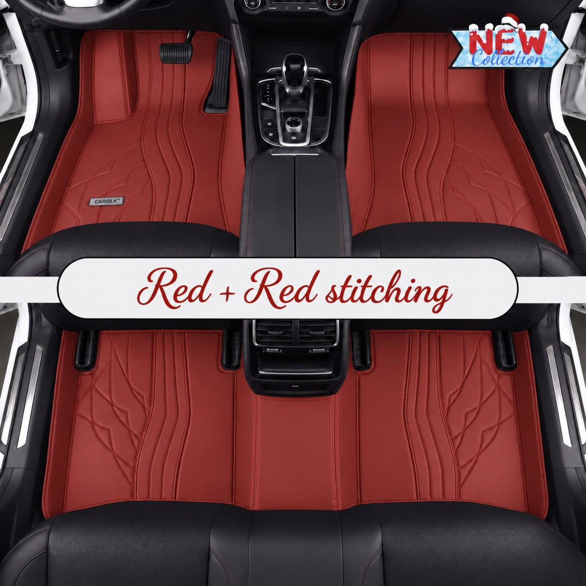 RED NAPPA LEATHER CAR MATS SET