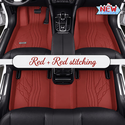 RED NAPPA LEATHER CAR MATS SET