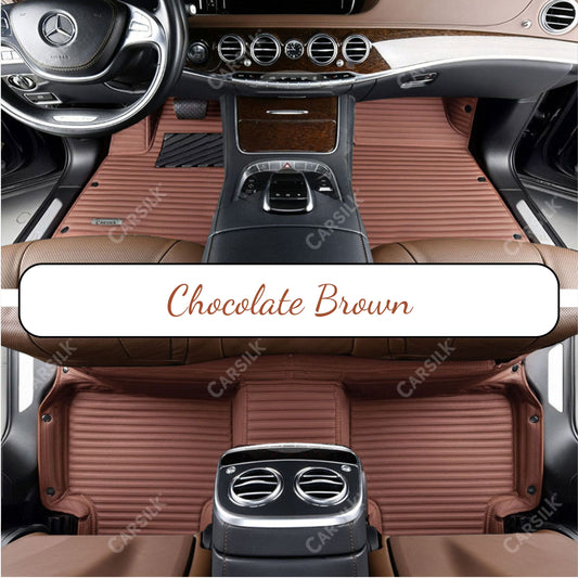 GALAXY CUSTOM SINGLE LAYER CAR MATS SET CHOCOLATE BROWN - Carsilks 
