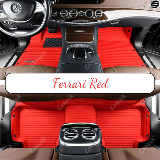 GALAXY CUSTOM SINGLE LAYER CAR MATS SET FERRARI RED - Carsilks 