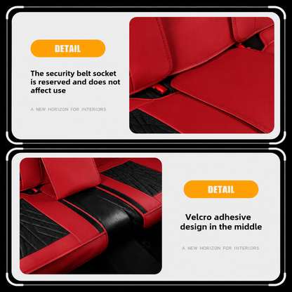Black & Red Breathable Waterproof Sport Eco Leather Seat Cover for Cars