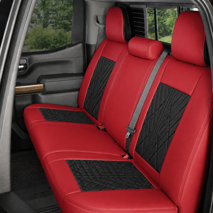 Black & Red Breathable Waterproof Sport Eco Leather Seat Cover for Cars