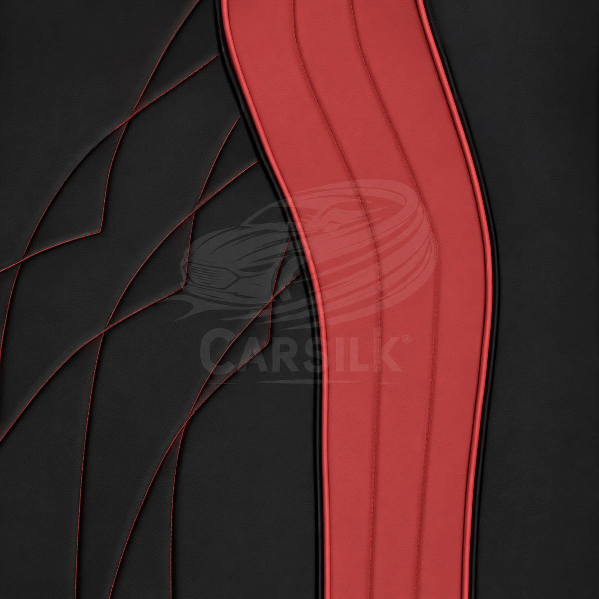 BLACK AND RED NAPPA LEATHER CAR MATS SET