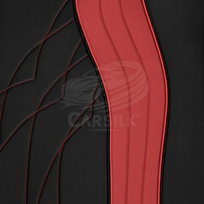 BLACK AND RED NAPPA LEATHER CAR MATS SET