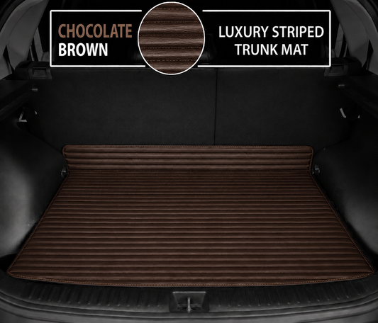 CHOCOLATE BROWN STRIPE LUXURY BASE TRUNK CAR MATS