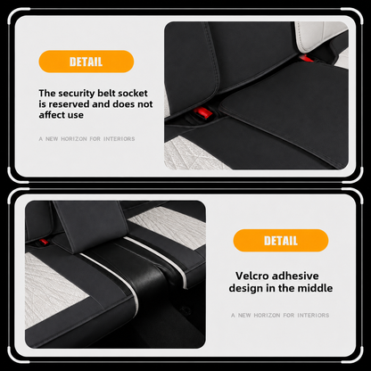 Beige & Black Breathable Waterproof Sport Eco Leather Seat Cover for Cars