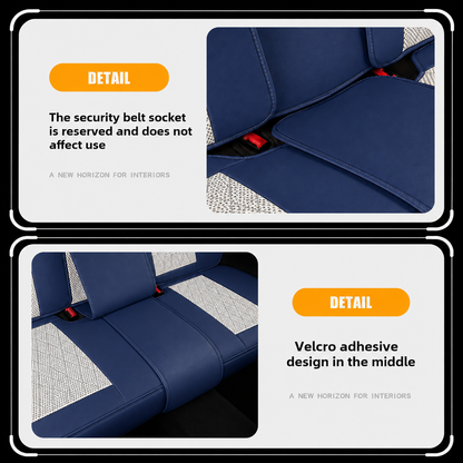 Beige & Blue Breathable Waterproof Sport Eco Leather Seat Cover for Cars