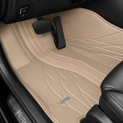BEIGE PATTERN PREMIUM CAR MATS SET
