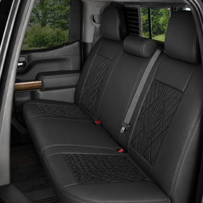 Black & Gray Breathable Waterproof Sport Eco Leather Seat Cover for Cars