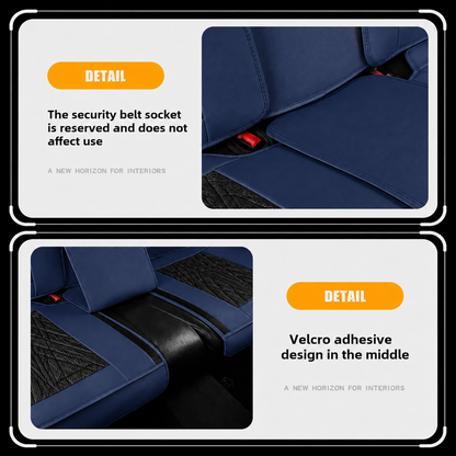 Black & Navy Breathable Waterproof Sport Eco Leather Seat Cover for Cars