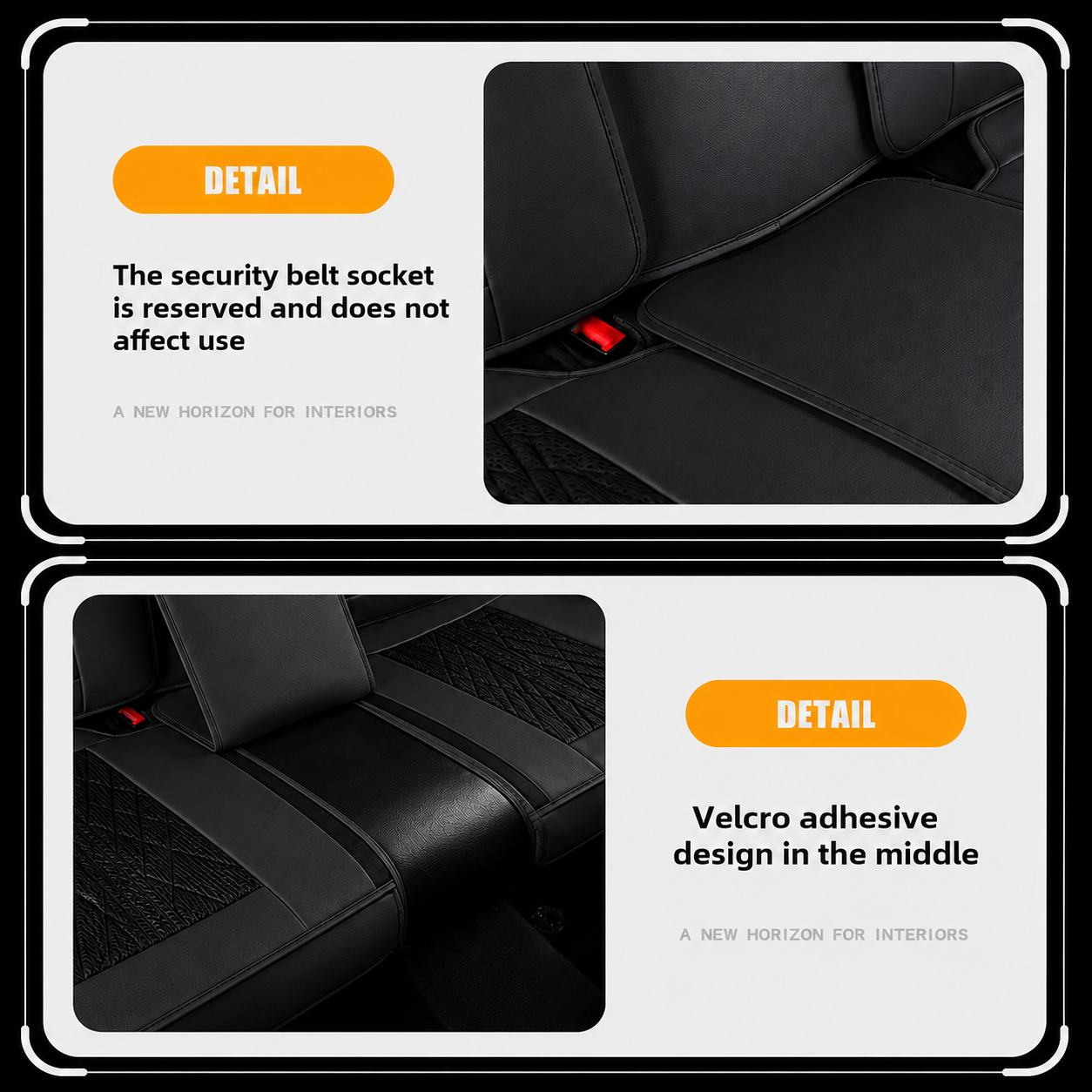 Black Breathable Waterproof Sport Eco Leather Seat Cover for Cars