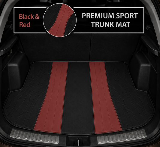BLACK AND RED SPORT STYLE BASE TRUNK CAR MAT