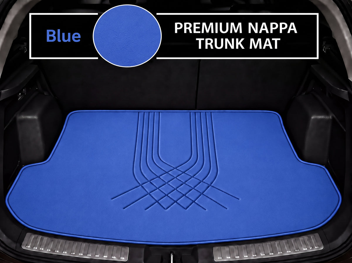 BLUE LINE STYLE NAPPA LEATHER BASE TRUNK CAR MAT