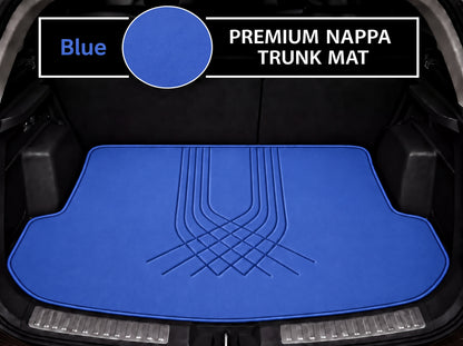 BLUE LINE STYLE NAPPA LEATHER BASE TRUNK CAR MAT