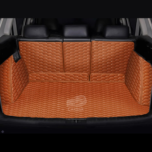 CARAMEL BROWN 3D SERIES HONEY COMB LUXURY TRUNK CAR MATS SET