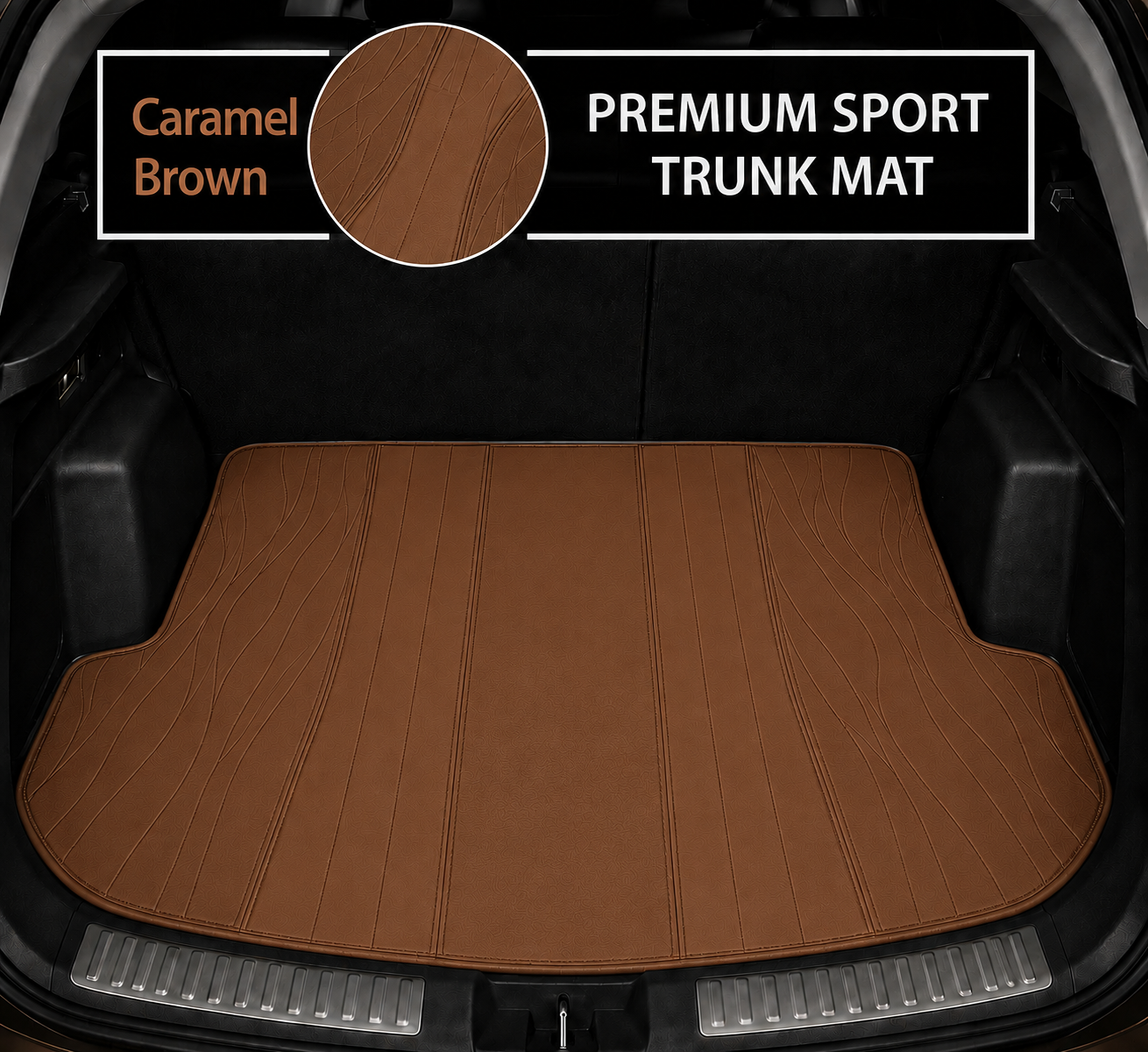 CARAMEL BROWN SPORT STYLE BASE TRUNK CAR MAT
