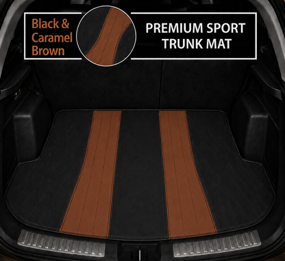 BLACK AND BROWN SPORT STYLE BASE TRUNK CAR MAT