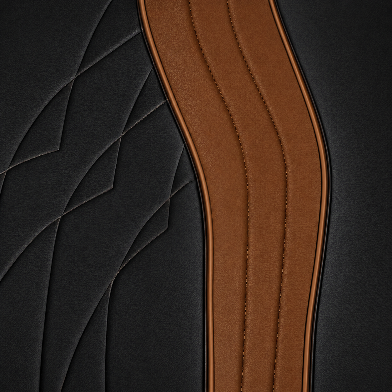 BLACK AND BROWN PATTERN PREMIUM CAR MATS SET