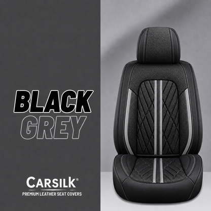 Black & Gray Breathable Waterproof Sport Eco Leather Seat Cover for Cars