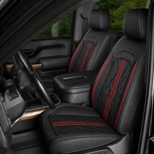 Red & Black Breathable Waterproof Sport Eco Leather Seat Cover for Cars