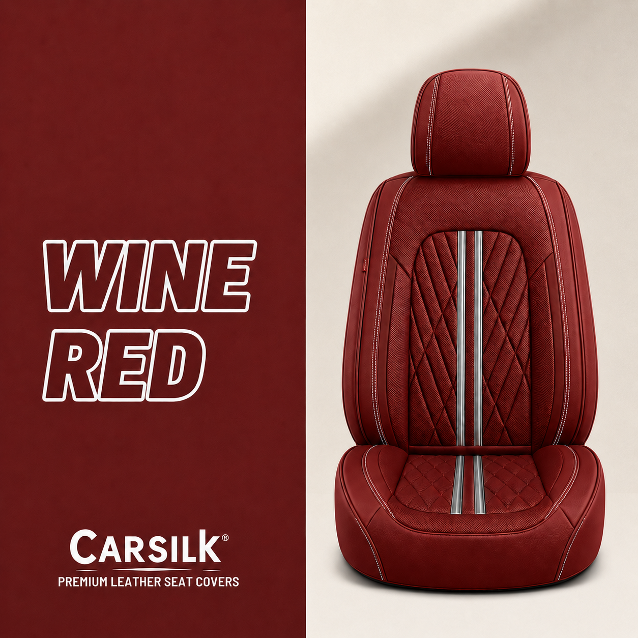 Red Breathable Waterproof Sport Eco Leather Seat Cover for Cars