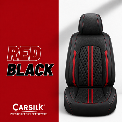 Red & Black Breathable Waterproof Sport Eco Leather Seat Cover for Cars