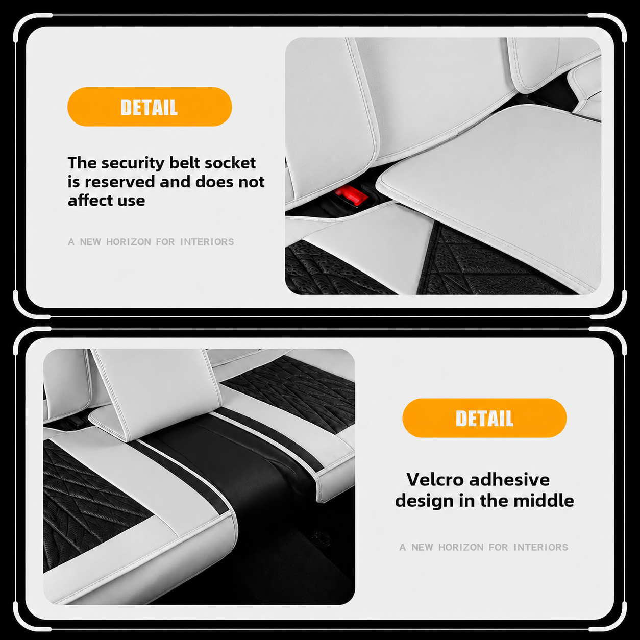 Gray & Black Breathable Waterproof Sport Eco Leather Seat Cover for Cars