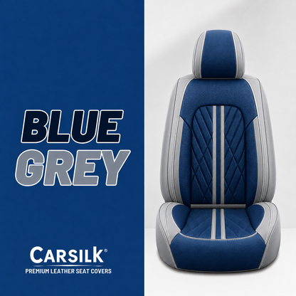 Blue & Gray Breathable Waterproof Sport Eco Leather Seat Cover for Cars