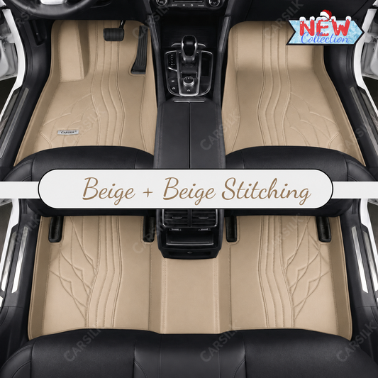 BEIGE NAPPA LEATHER CAR MATS SET