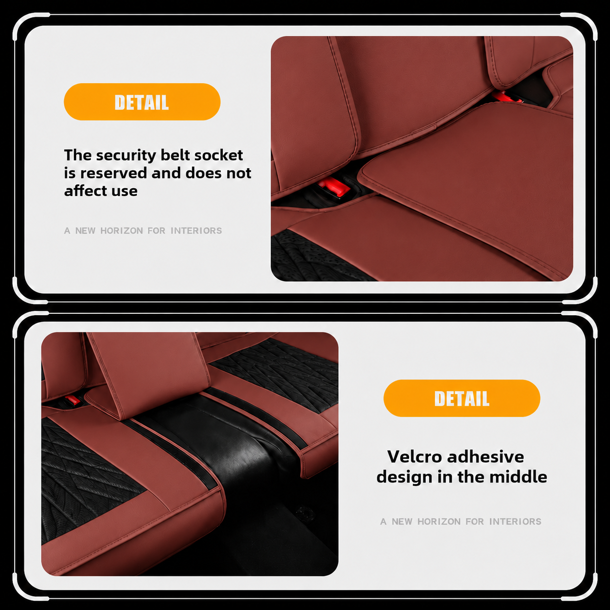 Red Breathable Waterproof Sport Eco Leather Seat Cover for Cars