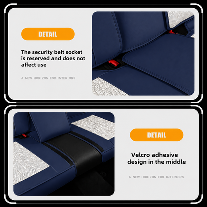 Beige & Blue Breathable Waterproof Sport Eco Leather Seat Cover for Cars