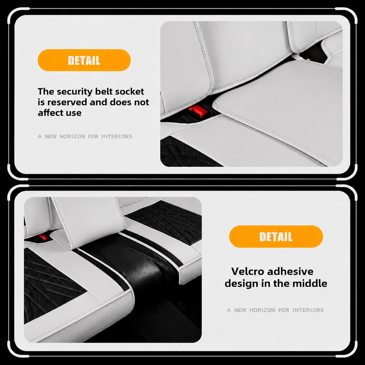 Gray & Black Breathable Waterproof Sport Eco Leather Seat Cover for Cars