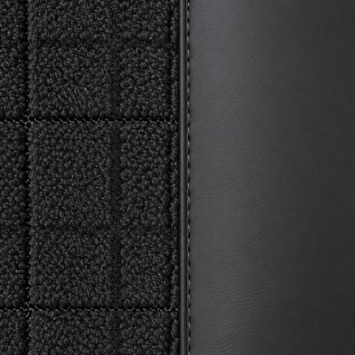 BLACK AND BROWN HALF COIL DOUBLE LAYER NAPPA LEATHER CAR MATS SET